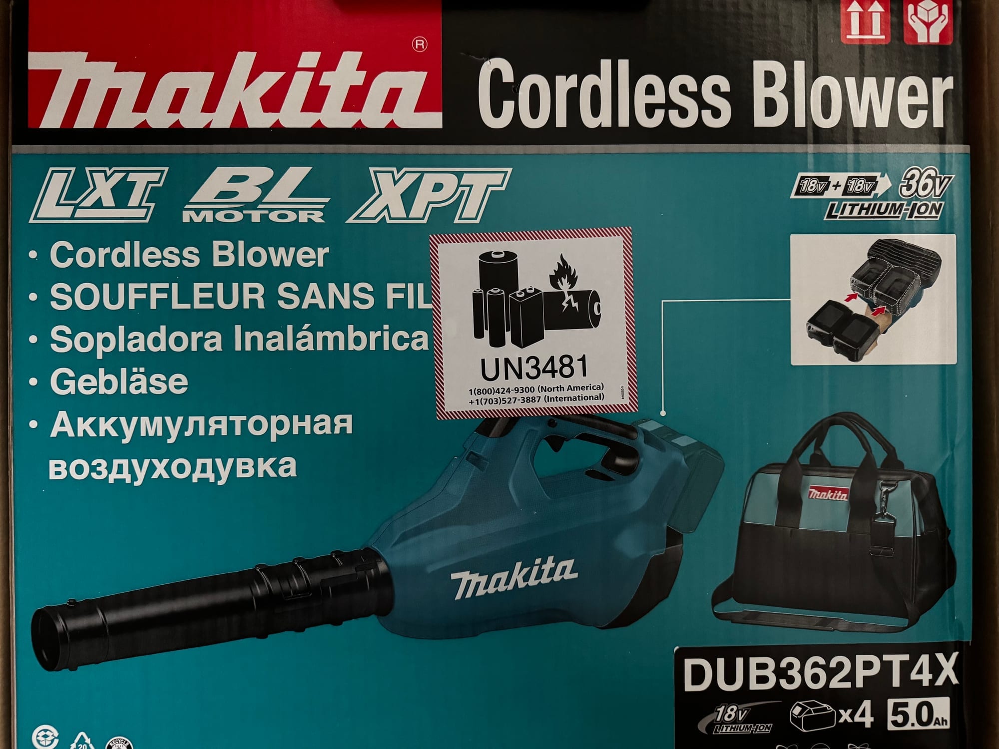 Makita DUB362PT4 akkupuhallin – tehokas akku lehtipuhallin